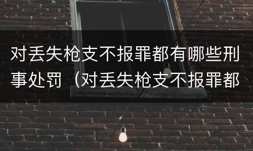 对丢失枪支不报罪都有哪些刑事处罚（对丢失枪支不报罪都有哪些刑事处罚）