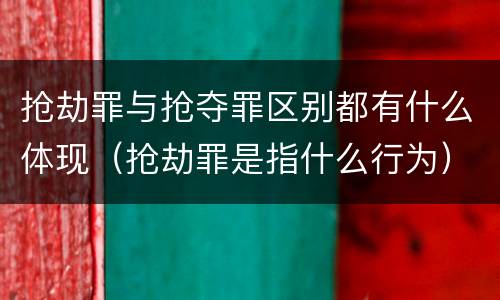 抢劫罪与抢夺罪区别都有什么体现（抢劫罪是指什么行为）