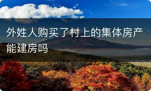 外姓人购买了村上的集体房产能建房吗