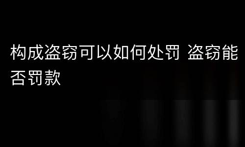 构成盗窃可以如何处罚 盗窃能否罚款