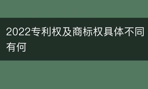 2022专利权及商标权具体不同有何