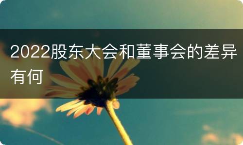 2022股东大会和董事会的差异有何