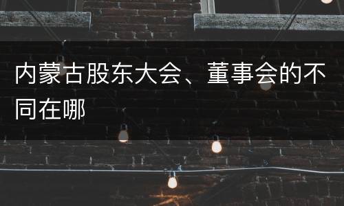 内蒙古股东大会、董事会的不同在哪