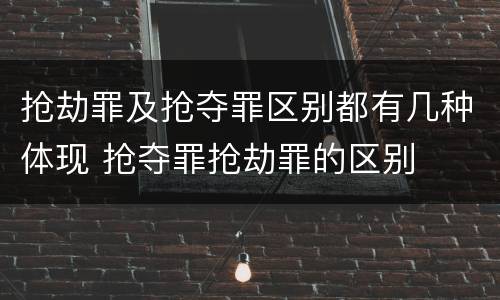 抢劫罪及抢夺罪区别都有几种体现 抢夺罪抢劫罪的区别