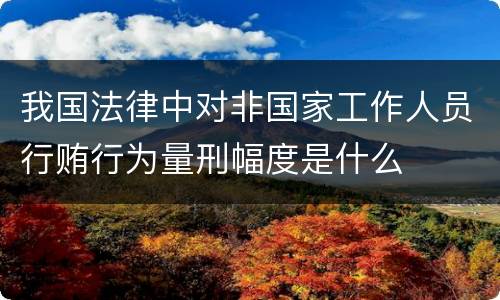 我国法律中对非国家工作人员行贿行为量刑幅度是什么