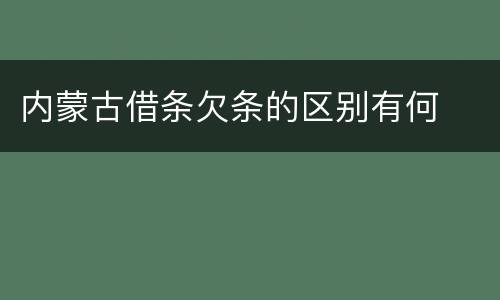 内蒙古借条欠条的区别有何
