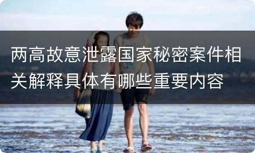 两高故意泄露国家秘密案件相关解释具体有哪些重要内容