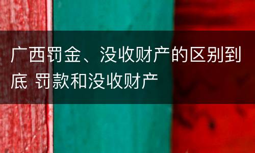 广西罚金、没收财产的区别到底 罚款和没收财产