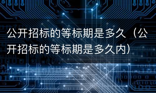 公开招标的等标期是多久（公开招标的等标期是多久内）