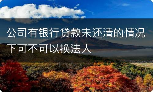 公司有银行贷款未还清的情况下可不可以换法人