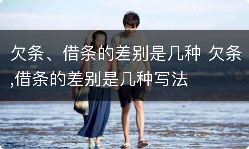 欠条、借条的差别是几种 欠条,借条的差别是几种写法