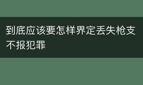 到底应该要怎样界定丢失枪支不报犯罪