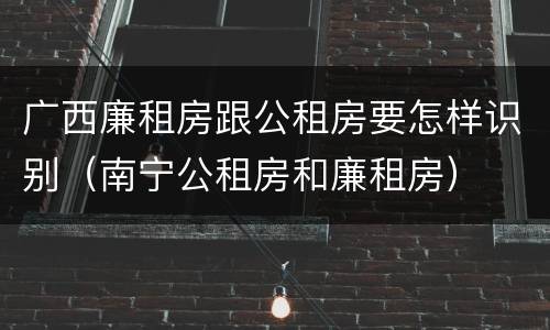 广西廉租房跟公租房要怎样识别（南宁公租房和廉租房）