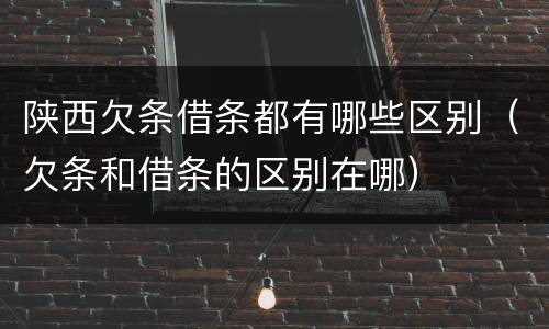 陕西欠条借条都有哪些区别（欠条和借条的区别在哪）