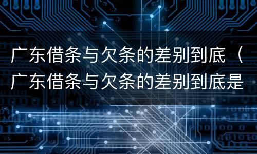 广东借条与欠条的差别到底（广东借条与欠条的差别到底是什么）