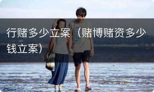 行赌多少立案（赌博赌资多少钱立案）