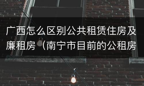 广西怎么区别公共租赁住房及廉租房（南宁市目前的公租房与廉租房的区别）