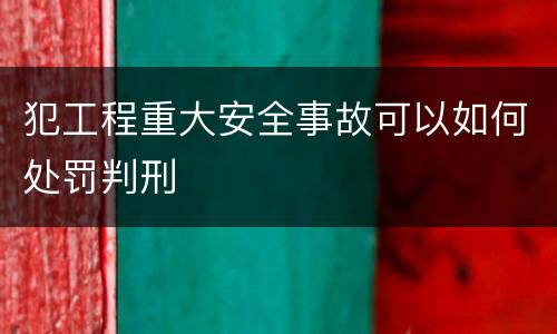 犯工程重大安全事故可以如何处罚判刑