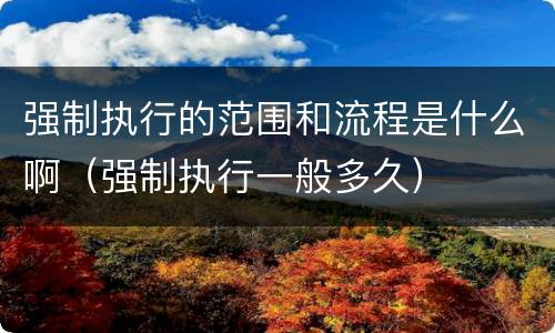 强制执行的范围和流程是什么啊（强制执行一般多久）