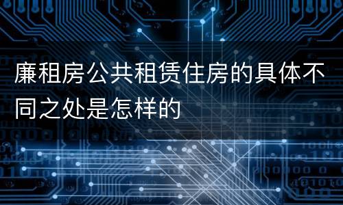 廉租房公共租赁住房的具体不同之处是怎样的
