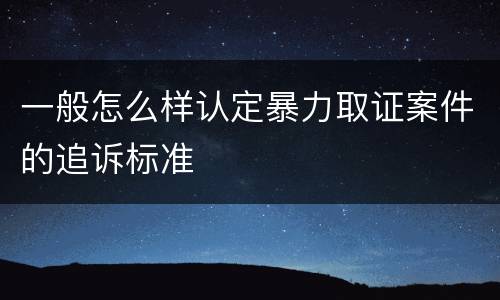 一般怎么样认定暴力取证案件的追诉标准
