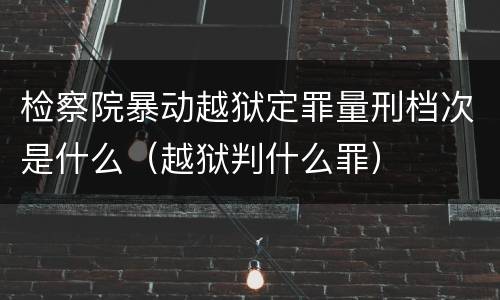 检察院暴动越狱定罪量刑档次是什么（越狱判什么罪）