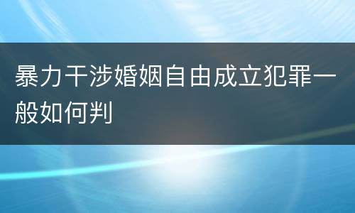 暴力干涉婚姻自由成立犯罪一般如何判