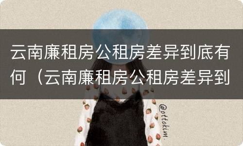 云南廉租房公租房差异到底有何（云南廉租房公租房差异到底有何原因）