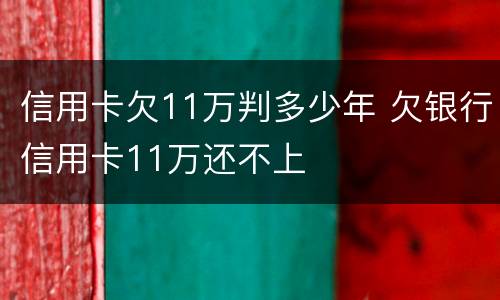 信用卡欠11万判多少年 欠银行信用卡11万还不上