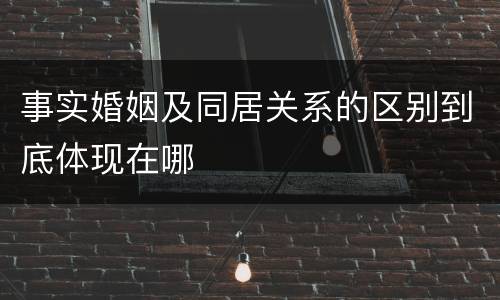 事实婚姻及同居关系的区别到底体现在哪