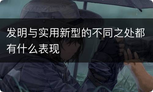 发明与实用新型的不同之处都有什么表现