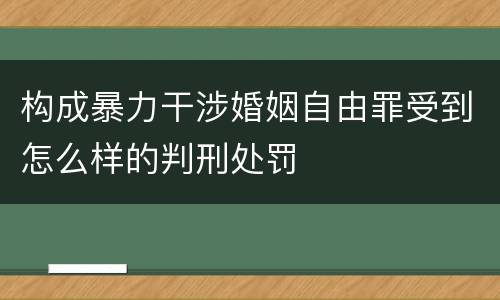 构成暴力干涉婚姻自由罪受到怎么样的判刑处罚