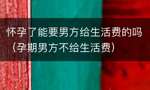 怀孕了能要男方给生活费的吗（孕期男方不给生活费）