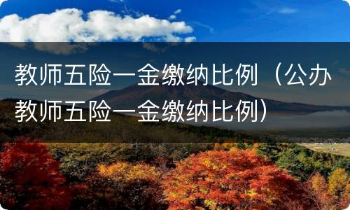 教师五险一金缴纳比例（公办教师五险一金缴纳比例）