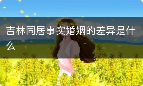 吉林同居事实婚姻的差异是什么