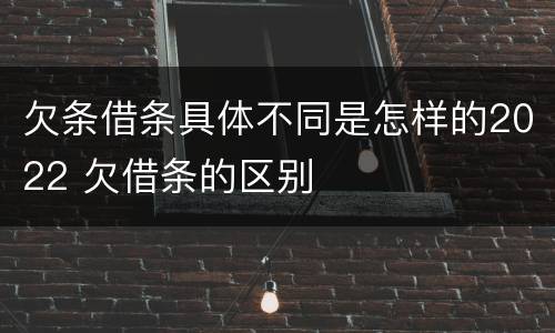 欠条借条具体不同是怎样的2022 欠借条的区别