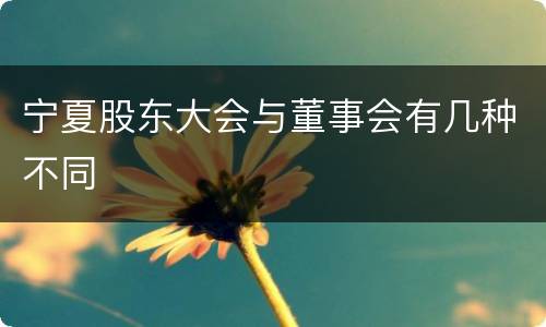宁夏股东大会与董事会有几种不同