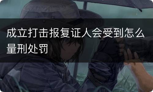 成立打击报复证人会受到怎么量刑处罚