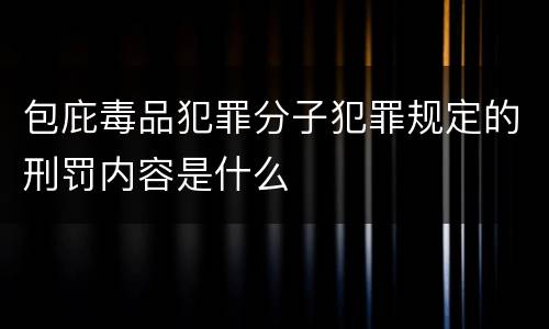 包庇毒品犯罪分子犯罪规定的刑罚内容是什么