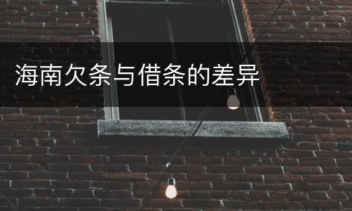 海南欠条与借条的差异