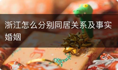 浙江怎么分别同居关系及事实婚姻