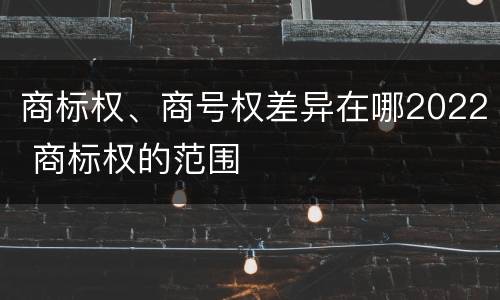 商标权、商号权差异在哪2022 商标权的范围
