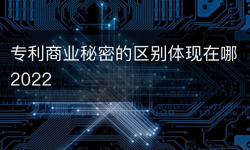 专利商业秘密的区别体现在哪2022