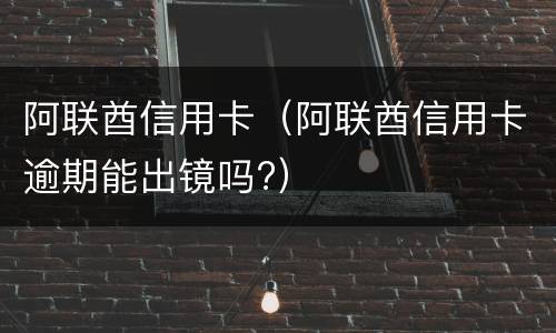 阿联酋信用卡（阿联酋信用卡逾期能出镜吗?）