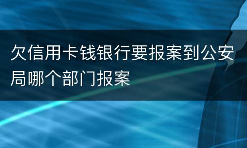 欠信用卡钱银行要报案到公安局哪个部门报案