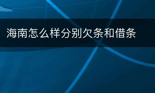 海南怎么样分别欠条和借条