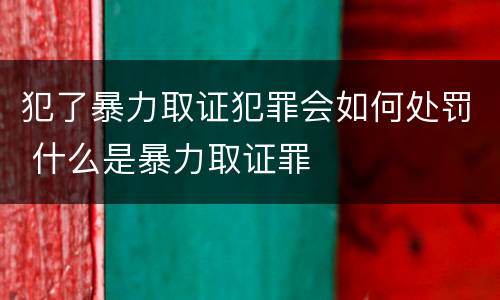 犯了暴力取证犯罪会如何处罚 什么是暴力取证罪