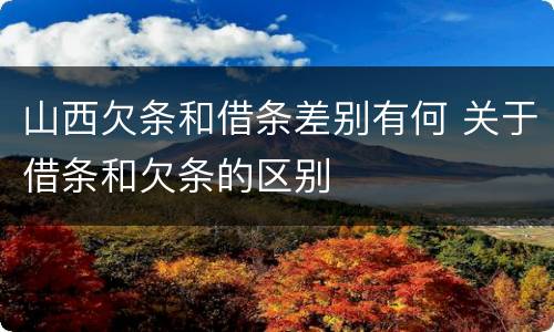 山西欠条和借条差别有何 关于借条和欠条的区别