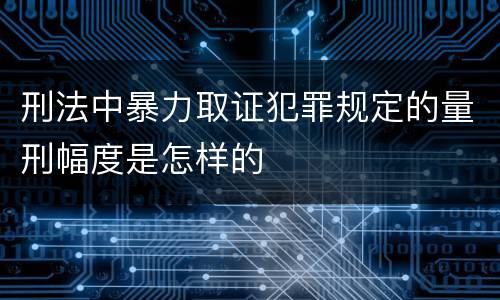 刑法中暴力取证犯罪规定的量刑幅度是怎样的