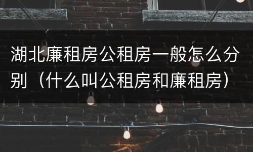 湖北廉租房公租房一般怎么分别（什么叫公租房和廉租房）